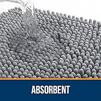 Vista 4 de OLANLY Alfombras de Baño 30x20, Alfombras de Baño Extra Suaves y Absorbentes de Chenilla, Parte Posterior de Goma de Secado Rápido, Alfombras de Grey