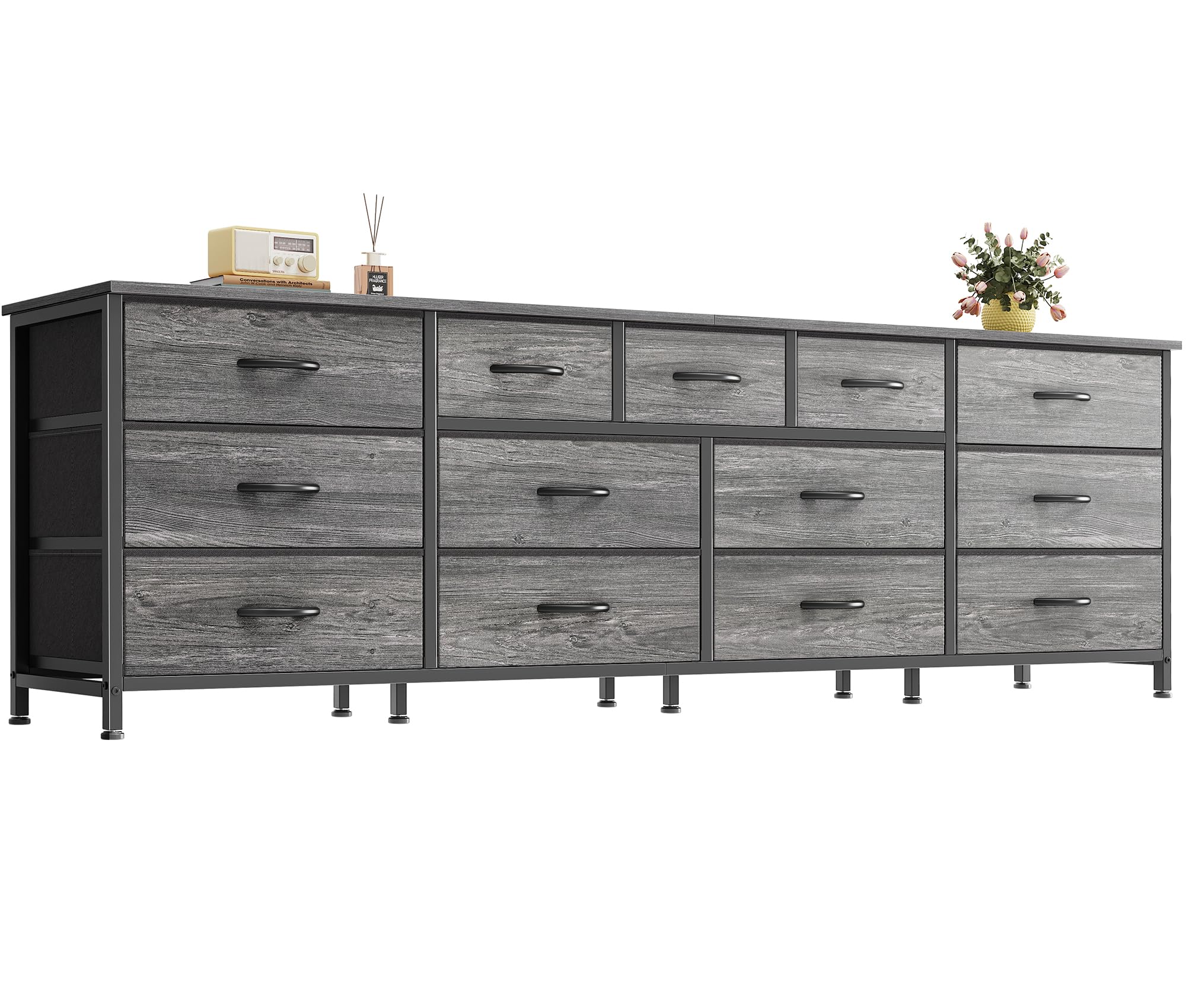 Huuger 70 Inch Long Dresser for Bedroom, TV Stand for 65, 75, 80 Inch TV