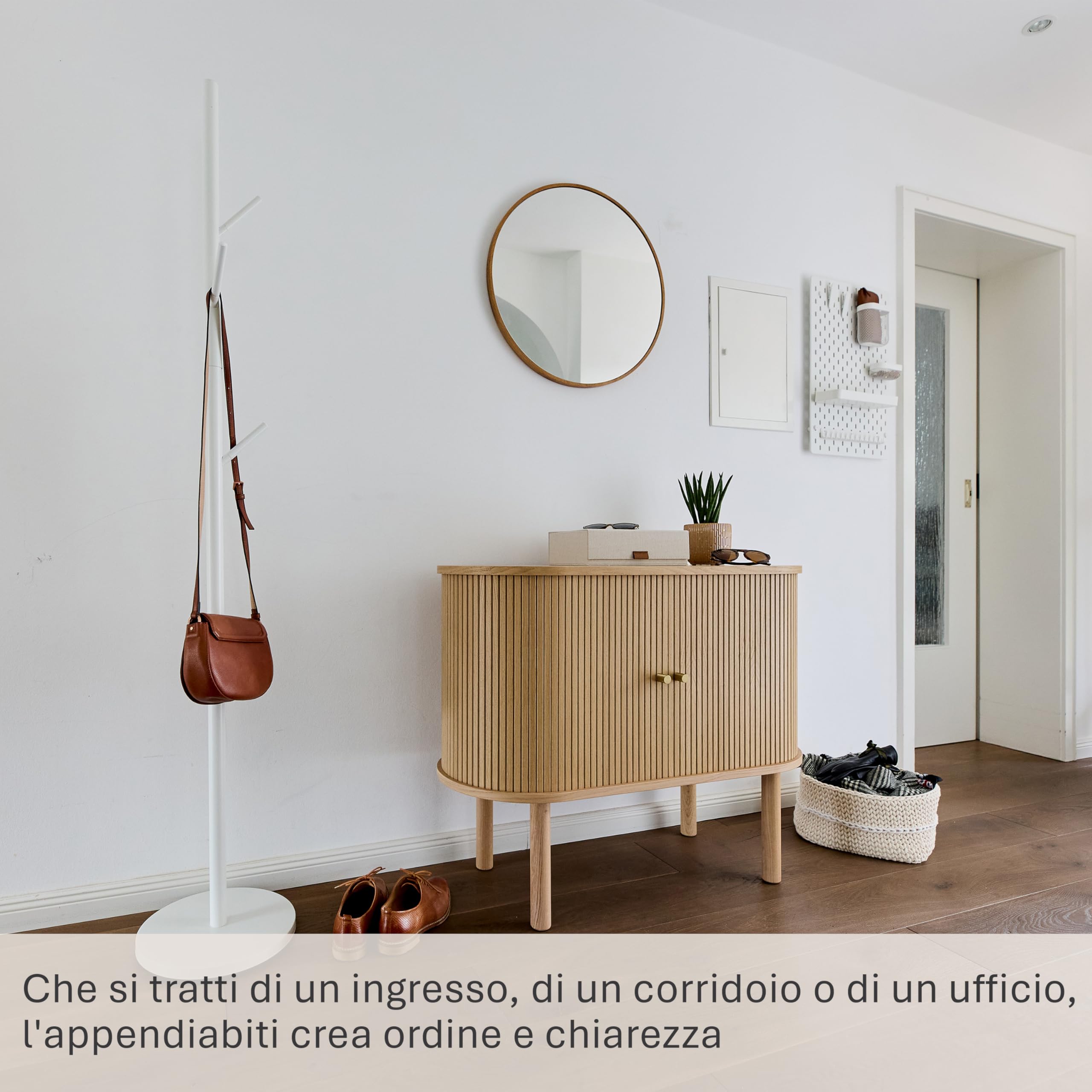 LOVE IT STORE IT Appendiabiti Da Terra Loft - Attaccapanni Da Terra Moderno Per Ingresso, Camera Da Letto, Ufficio - In Metallo - 170 cm di altezza - Bianco