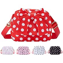 MAXTOP Gift for Girls Kids Teen, Polka Dot Bow Crossbody Bag Fanny Pack Cute Belt Bag Sling Bags Purse for Girl,Birthday Gifts for Daughter Sister Her Toddler with Gift Box Red