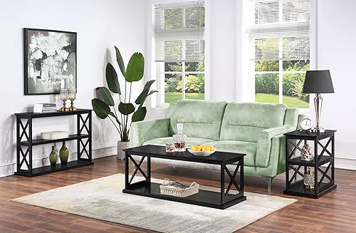 Miniatura 9 de Convenience Concepts Coventry - Mesa auxiliar para silla de 14 pulgadas, acento lateral estrecho de granja con estantes de almacenamiento para sala