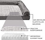 Furhaven Grand lit de chien orthopédique Luxe Faux Fur & Linge de maison de performance Sofa-Style avec/Couvercle lavable amovible - Charbon, gros