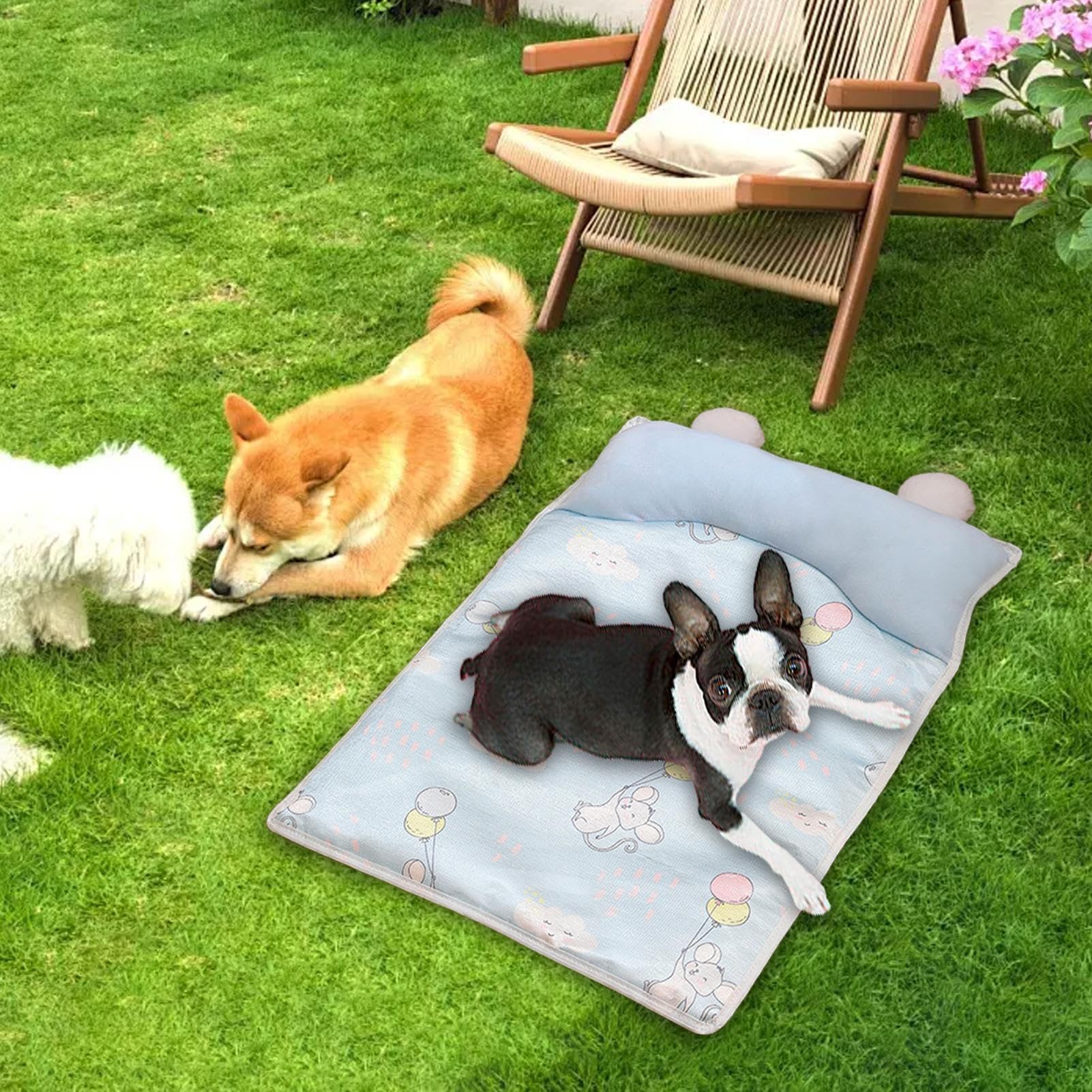 Generisch Tappetino rinfrescante per cani, tappetino refrigerante per animali domestici con cuscino, 45 x 35 cm, traspirante, per gabbia, cuccia, auto, uso interno o esterno, ideale dopo l'esercizio e