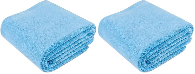 Toalha de Secagem Automotiva de Microfibra Amazon Basics Azul 91,4 x 63,5 cm, Kit com 2 unidades