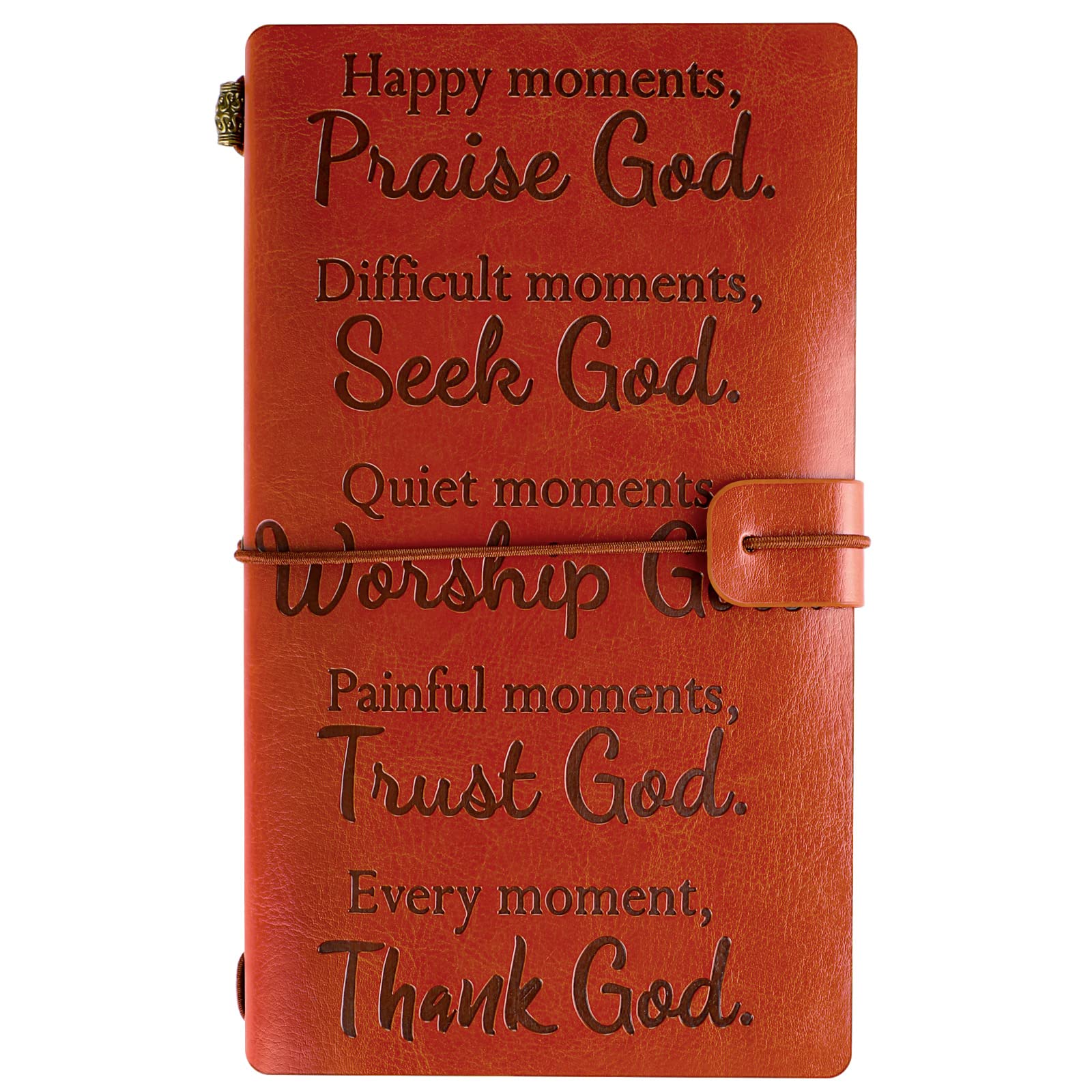 Fainne Christian Gift for Church Journal Bible Verse Notebook Brown Every Moment Thank God Motivational Prayer Journal for Mom Dad Church Member