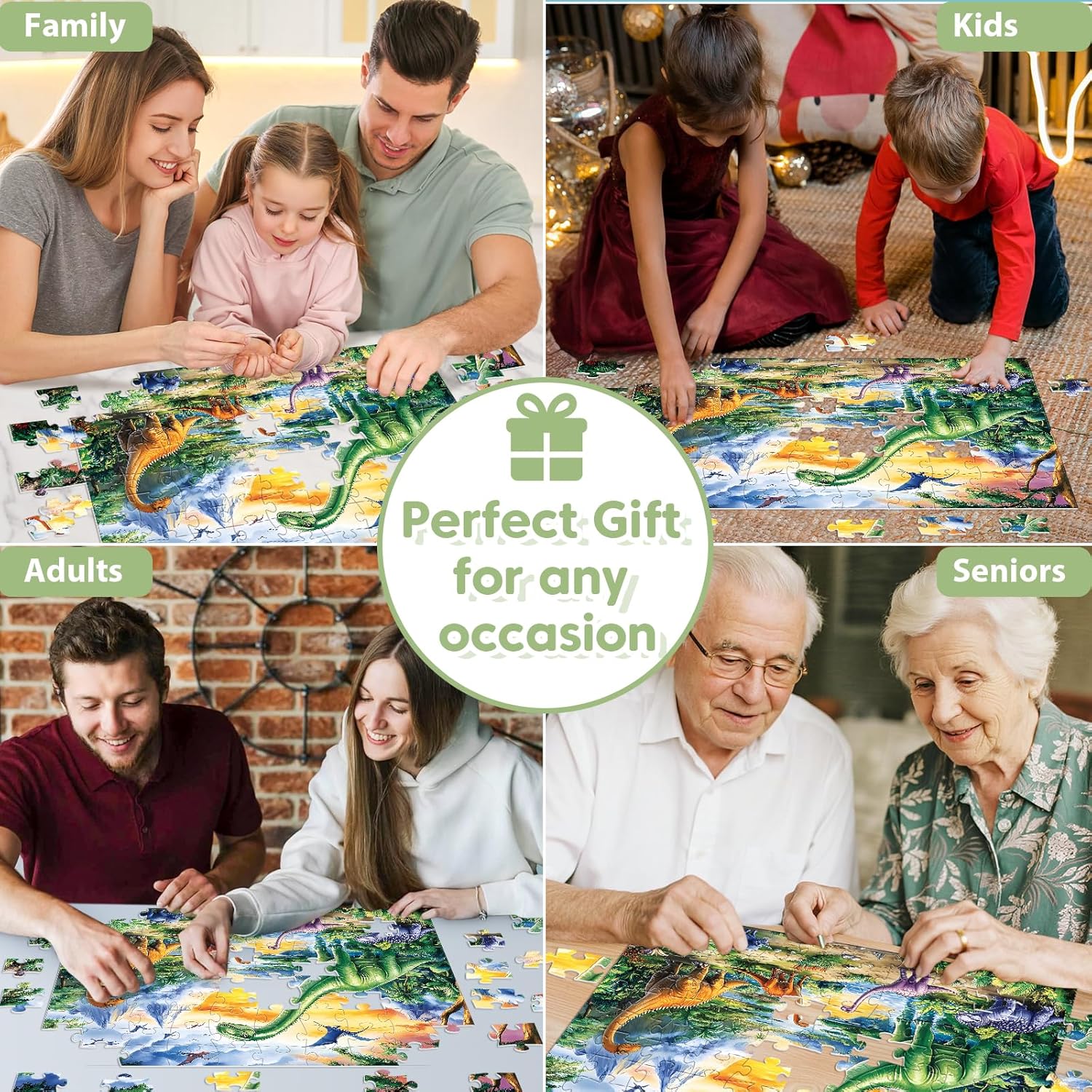 100 Piece Puzzles for Kids Ages 4-6 6-8 8-10 Year Old - Dinosaurs 100 Pieces Jigsaw Puzzles for Kids, Learning Educational Toys for Boys and Girls