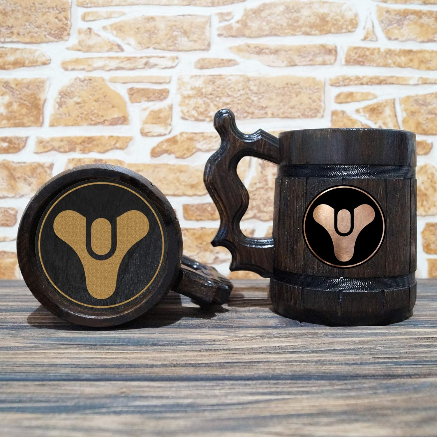 Tricorn Beer Stein, Personalized Beer Mug, Wooden Tankard