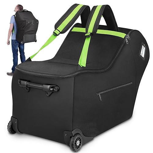 YOREPEK Bolsa de viaje para asiento de automóvil infantil con ruedas compatible con asiento y base de automóvil Nuna Pipa, funda para asiento de