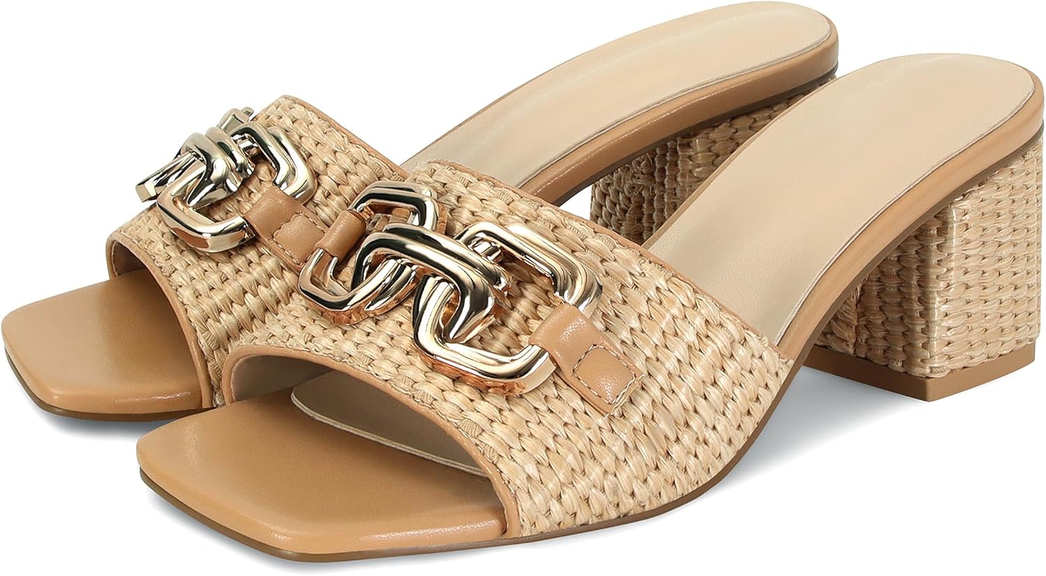 SOVANYOU Women Block Heel Sandals - Slip On Comfort