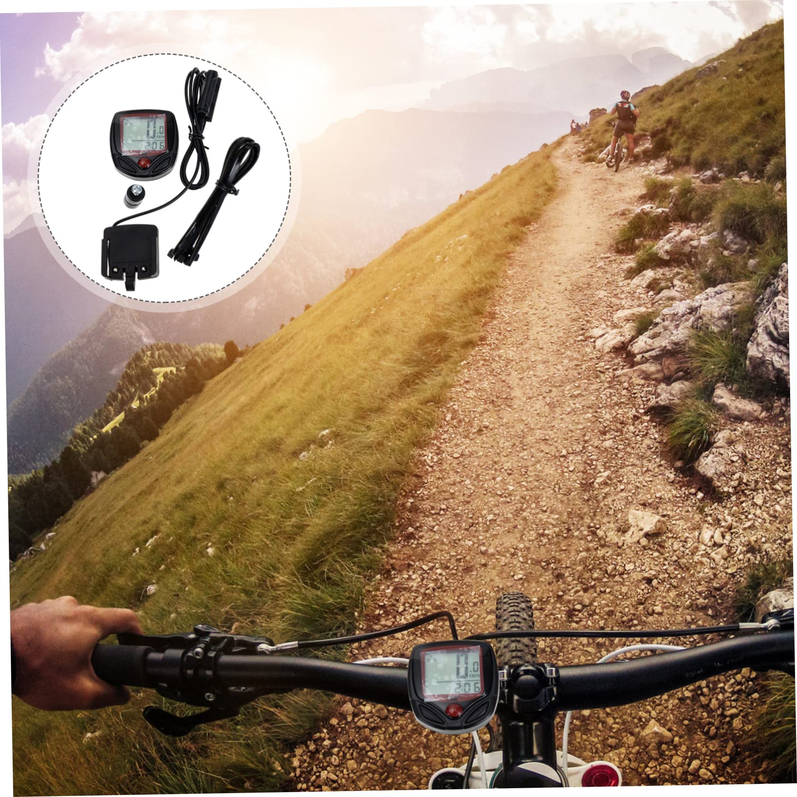 BESTonZON Cuentakilómetros de Bicicleta Portátil Velocímetro Profesional con Pantalla Retroiluminada para Medición de y Accesorios para Ciclismo