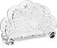 Godinger Dublin Crystal Standing Napkin Holder - Elegant Irish Wedge & Diamond Cut Crystal for Tabletop Brilliance