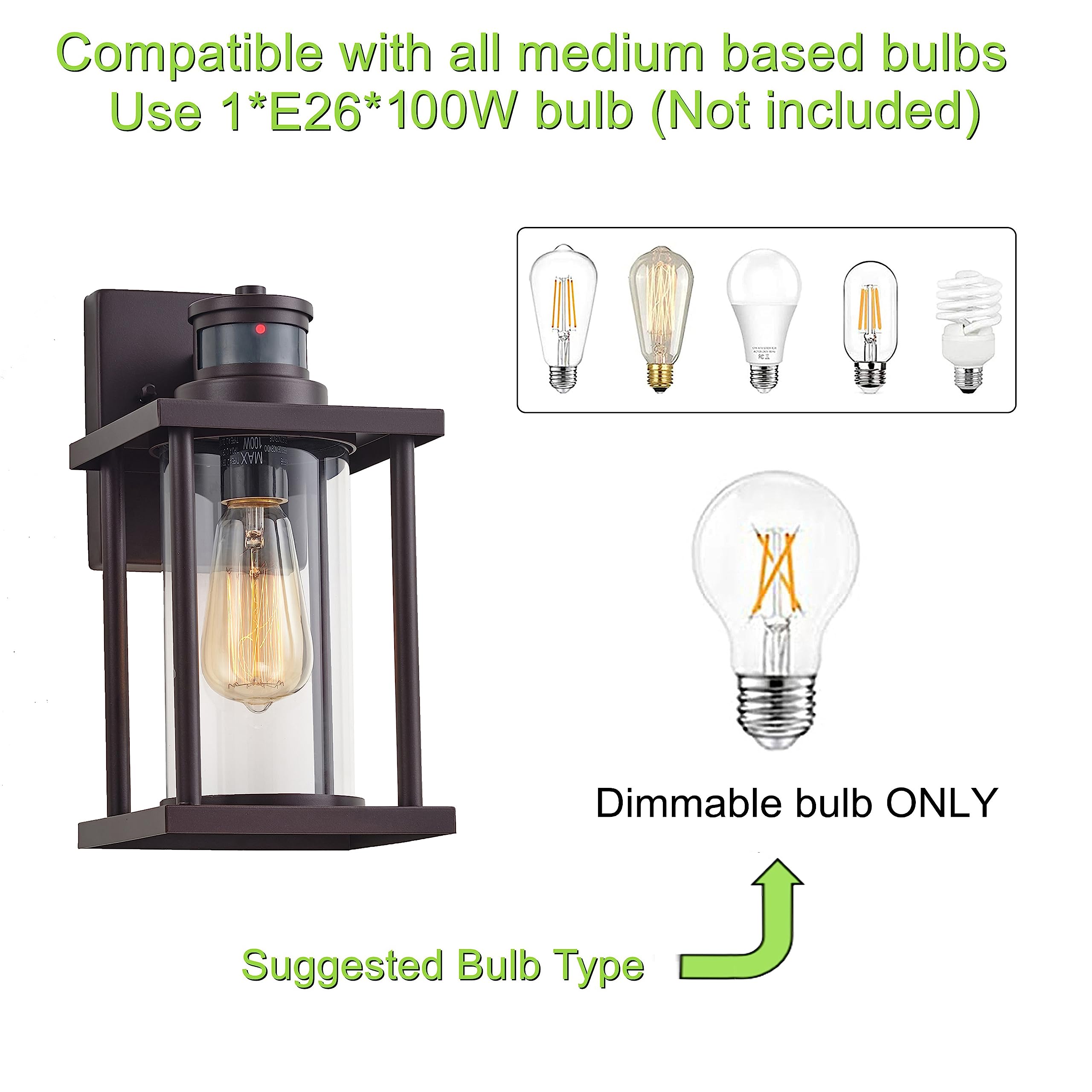 GOLDHILL Bronze Motion Sensor Outdoor Light Fixture 2 Pack Waterproof Goldhill bronze motion sensor outdoor light fixture 2 pack waterproof
