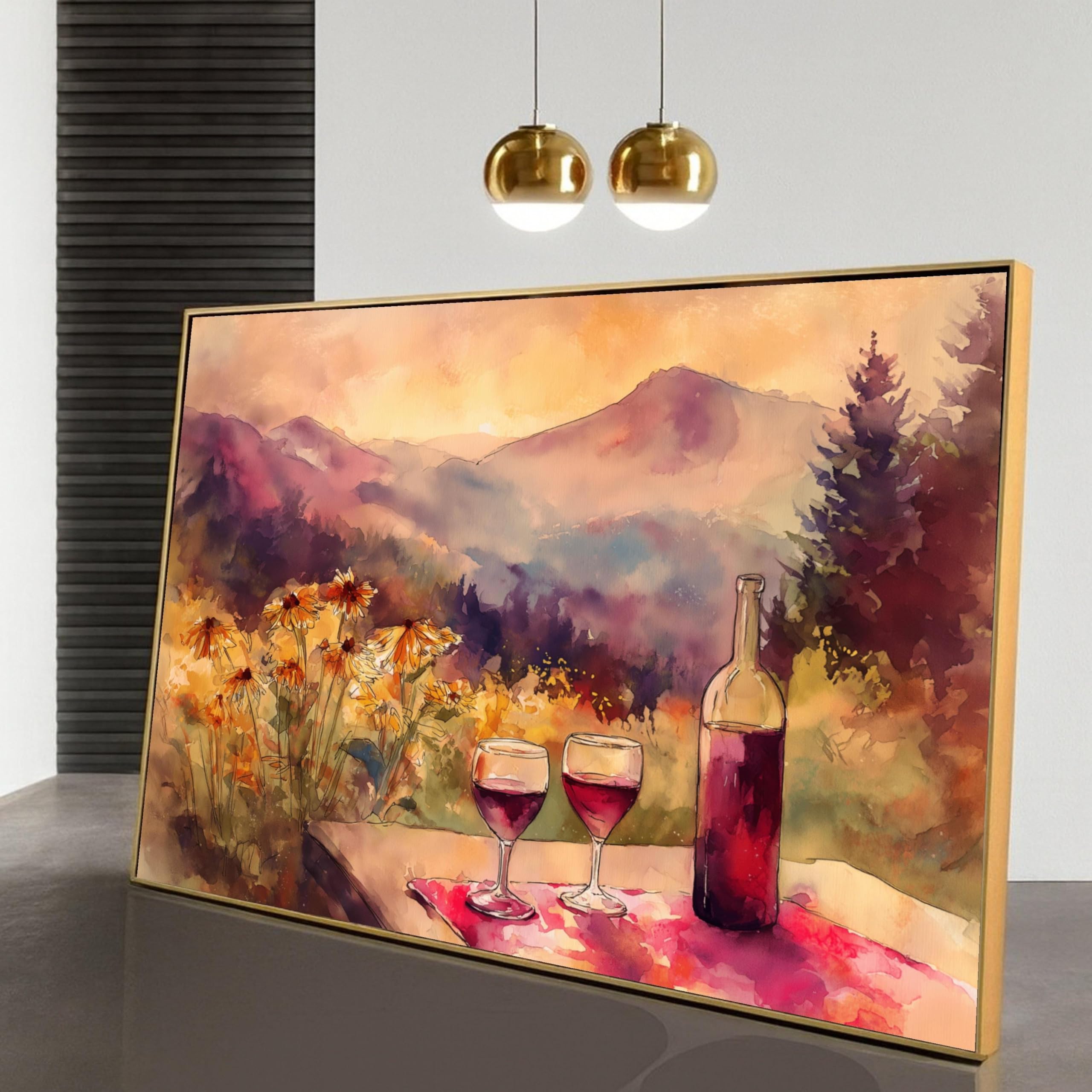 Toile vignoble coucher de soleil 70x100cm sans cadre - 8