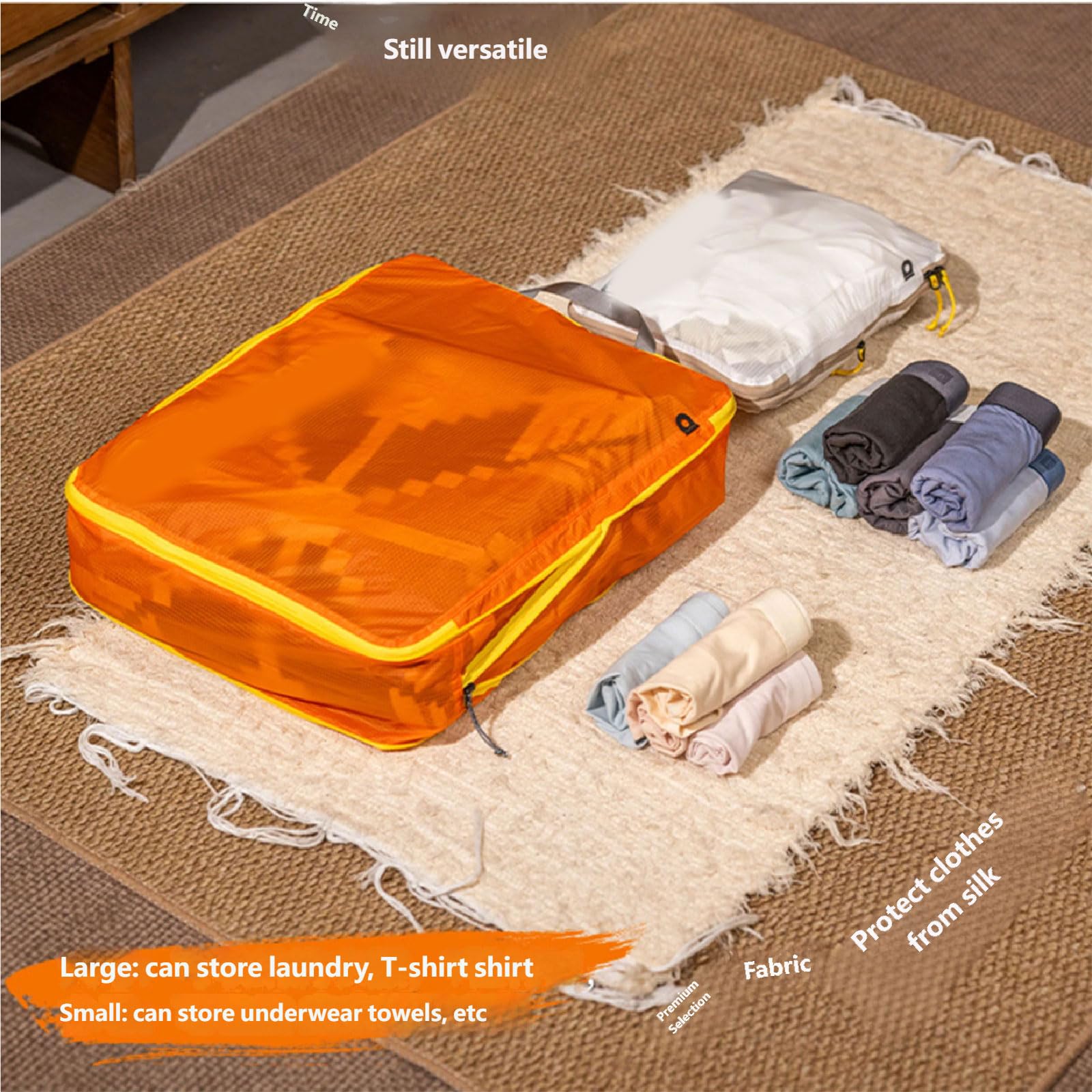 Set di sacchetti per imballaggi a compressione, adatti per un'organizzazione efficiente della valigia durante il viaggio o le attività all'aperto, borse impermeabili di compattazione in