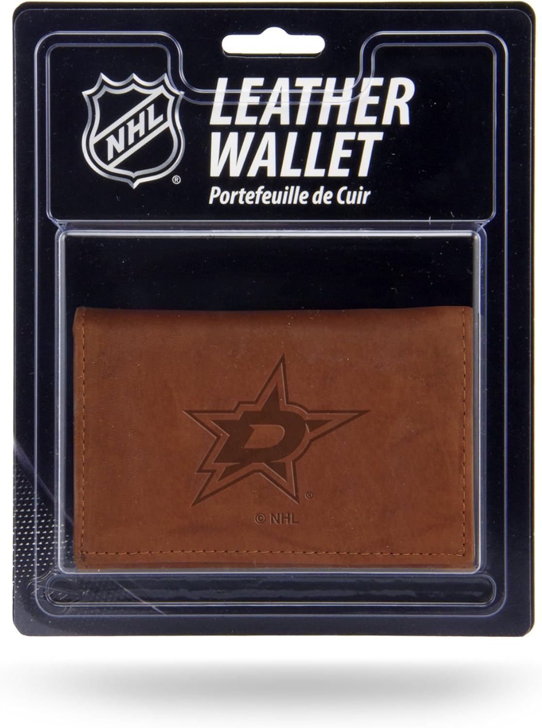 NHL Rico Industries Leather Trifold Wallet with Man Made Interior, Columbus Blue Jackets : Everything Else