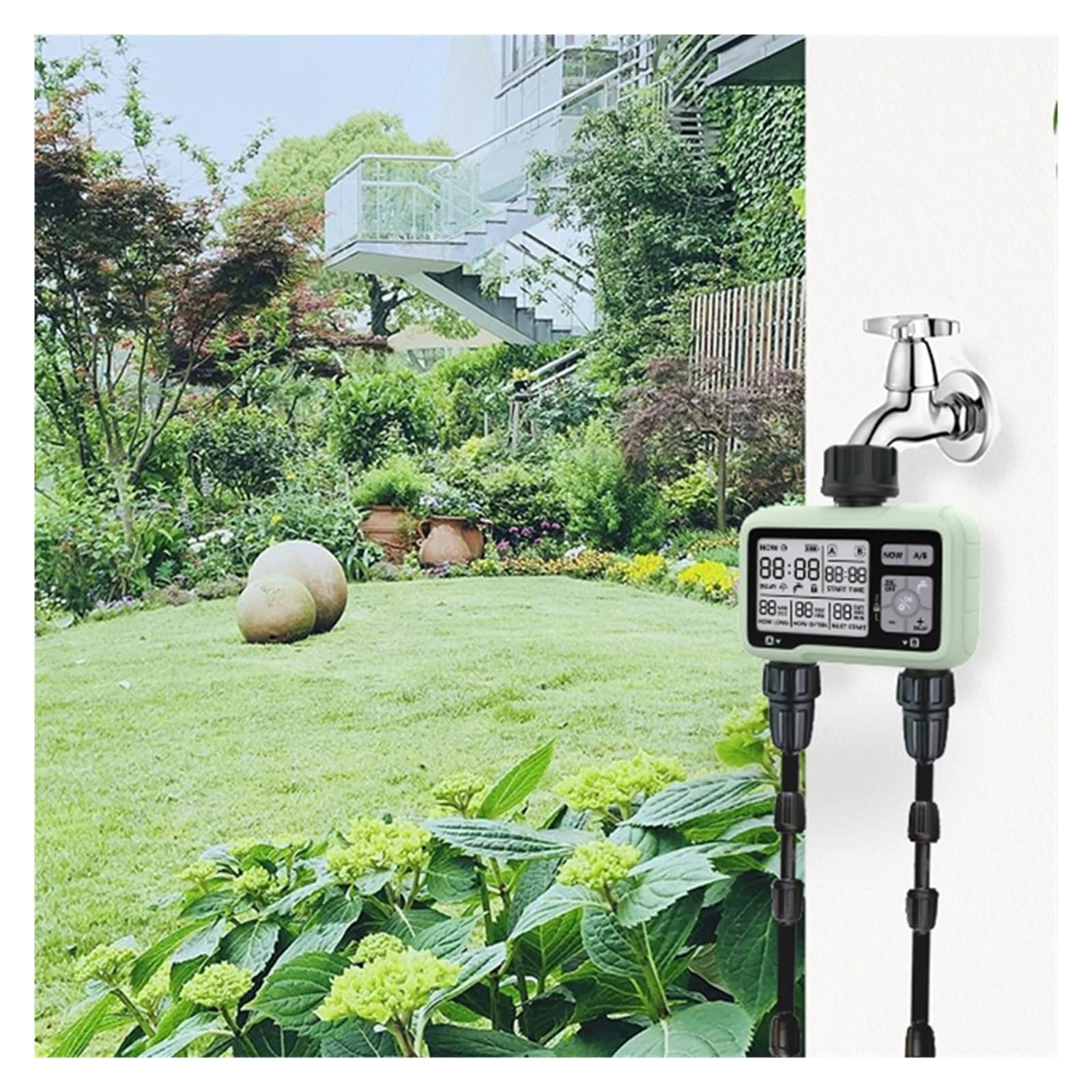 HCT-326 Garden Outdoor Intelligent Double Out Irrigation Timer Watering System(POP4-HCT-326-UN)