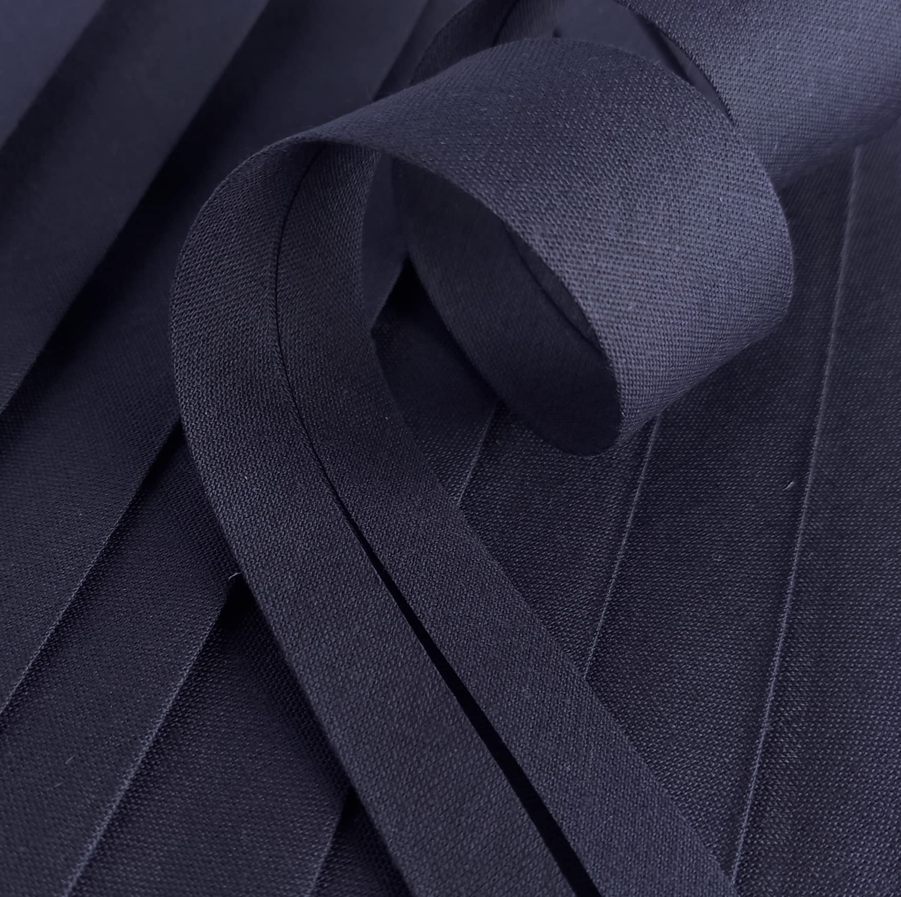 Dark Navy 25mm Wide Bias Binding Edge Tape - Pre-Folded - Poly Cotton - 10 Metres