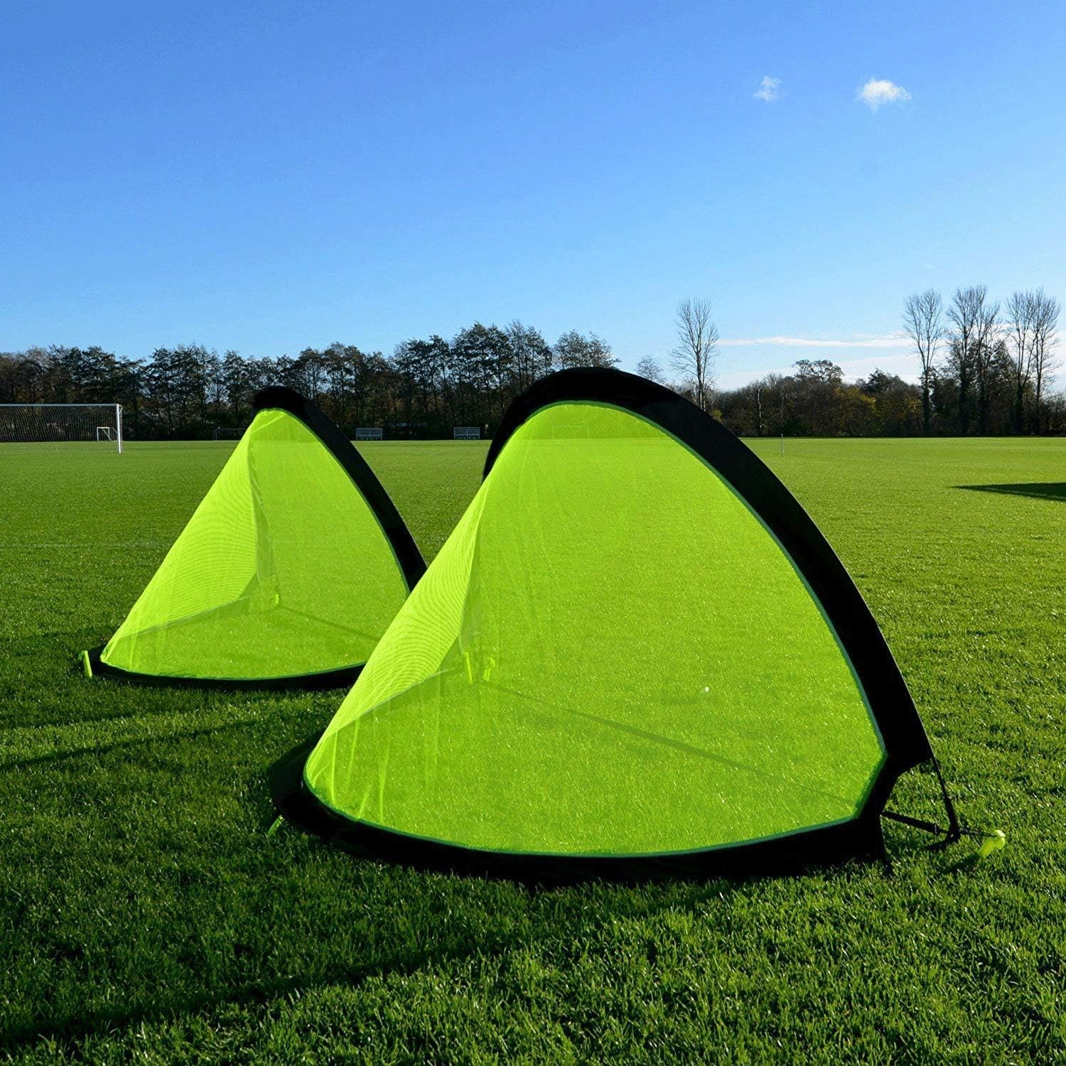 Porta da calcio pop up sportiva, 2 porte da calcio portatili con borsa per il trasporto, telaio durevole di lunga durata, installazione rapida