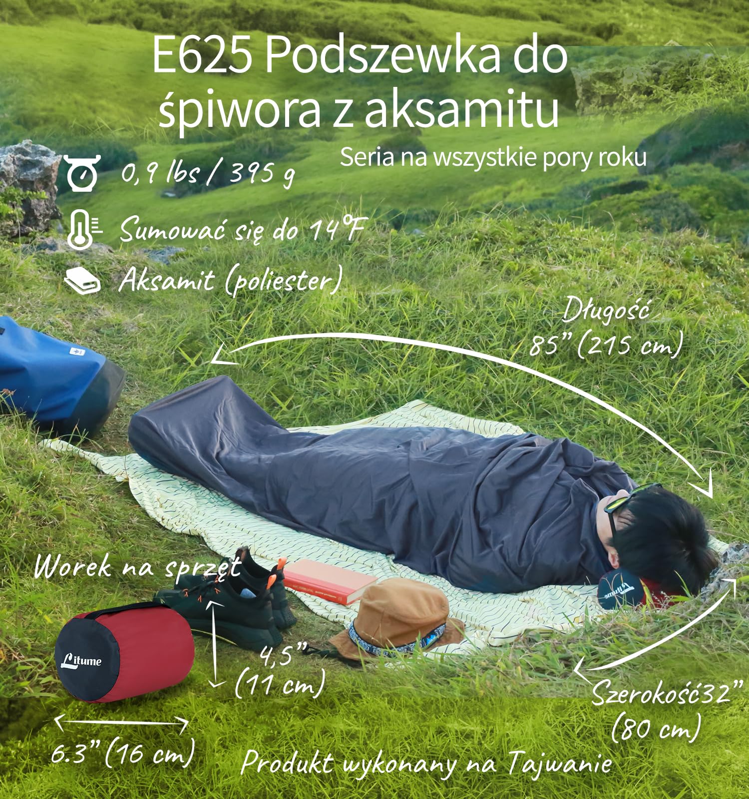 Litume Śpiwór Na Pory Roku Z Wyściółką Dodaje Do 8°C/12°C, Anty Statyczny Welur Polar/Thermolite Mumia Śpiwór Worek, Camping, Podróżowanie, Lekki Śpiwór Z Kapturem Ściąganym