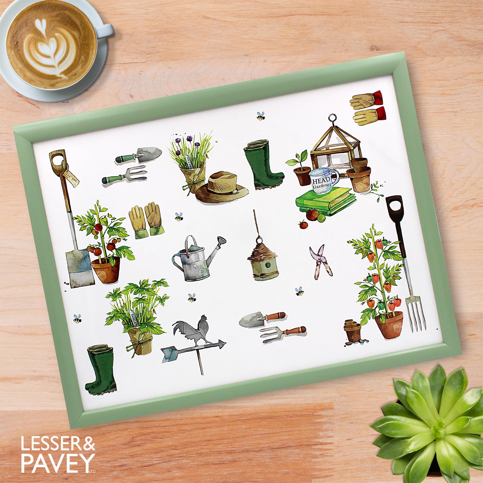 The Leonardo Collection Plateau avec Sac de Haricots pour Servir des Plats | Jolis Plateaux pour Manger sur Les Genoux pour Le dîner ou Le déjeuner | Plateaux Alimentaires pour Les Genoux