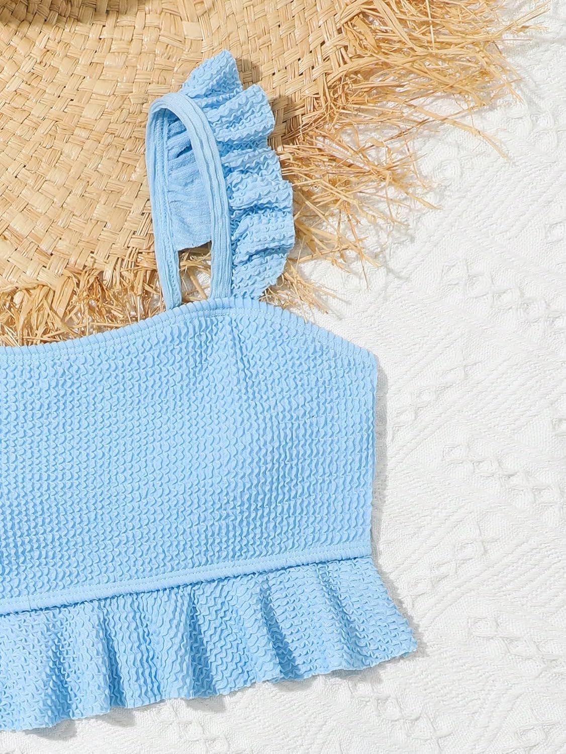 Floerns Girl's 2 Piece Bathing Suit Ruffle Trim Summer Bikini Swimsuit - Image 4