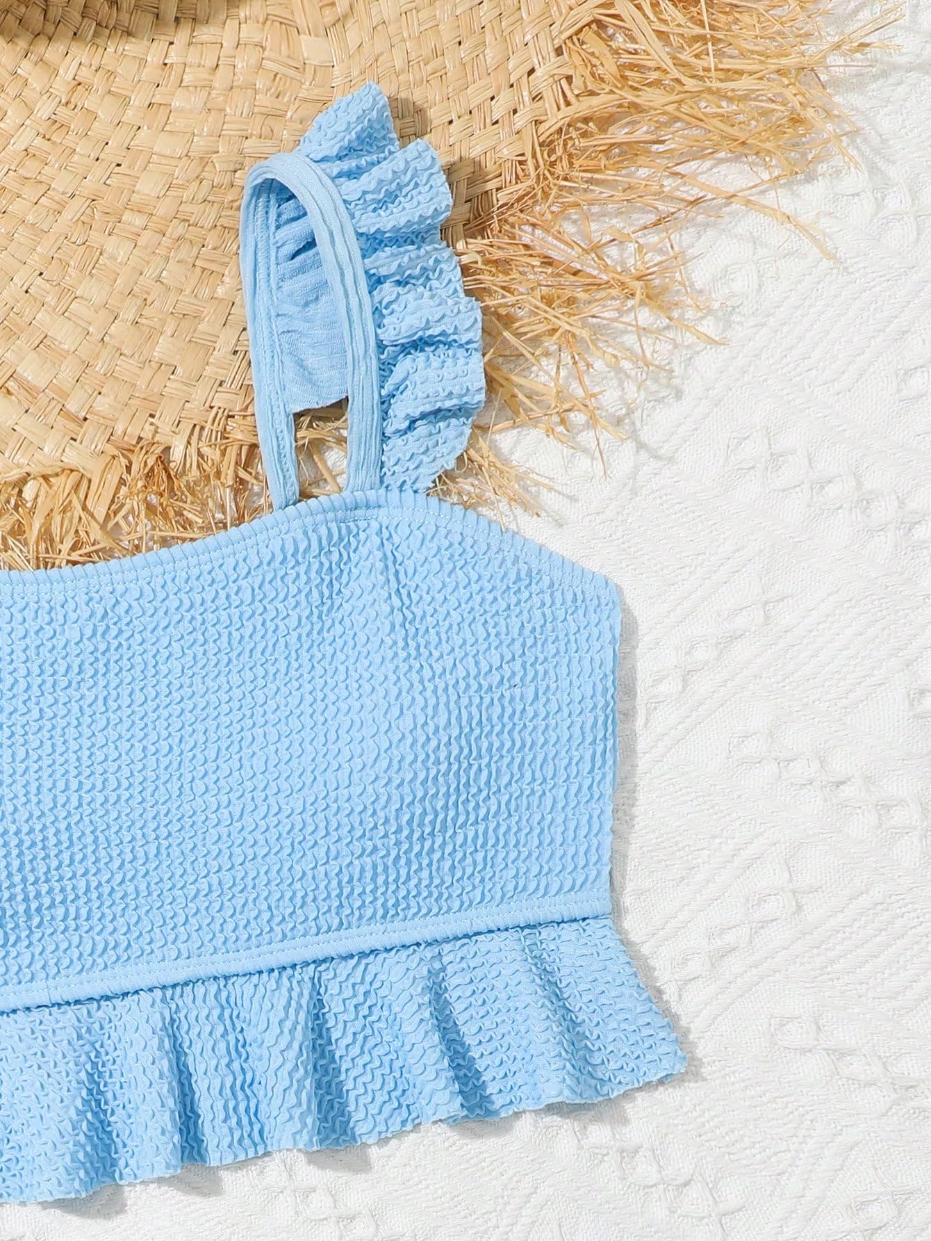 Floerns Costume da bagno estivo da bambina, 2 pezzi, con volant
