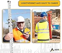 Vista 6 de Varilla medidora de aluminio de AdirPro, dividida en décimas de pie, 1