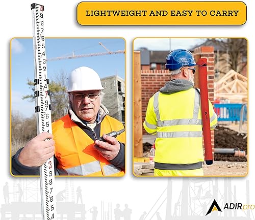 Miniatura 4 de Varilla medidora de aluminio de AdirPro, dividida en décimas de pie, 1