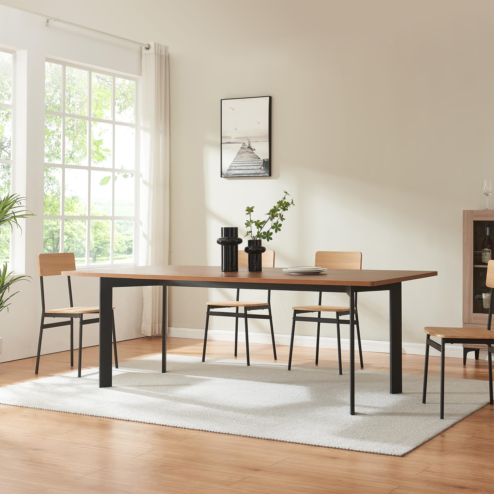 [en.casa] Telaio per Mobili 'Fai da Te' in Acciaio Struttura a 4 Gambe per Tavolo da Pranzo Scrivania Base per Banco da Lavoro 140 x 70 x 72 cm - Nero