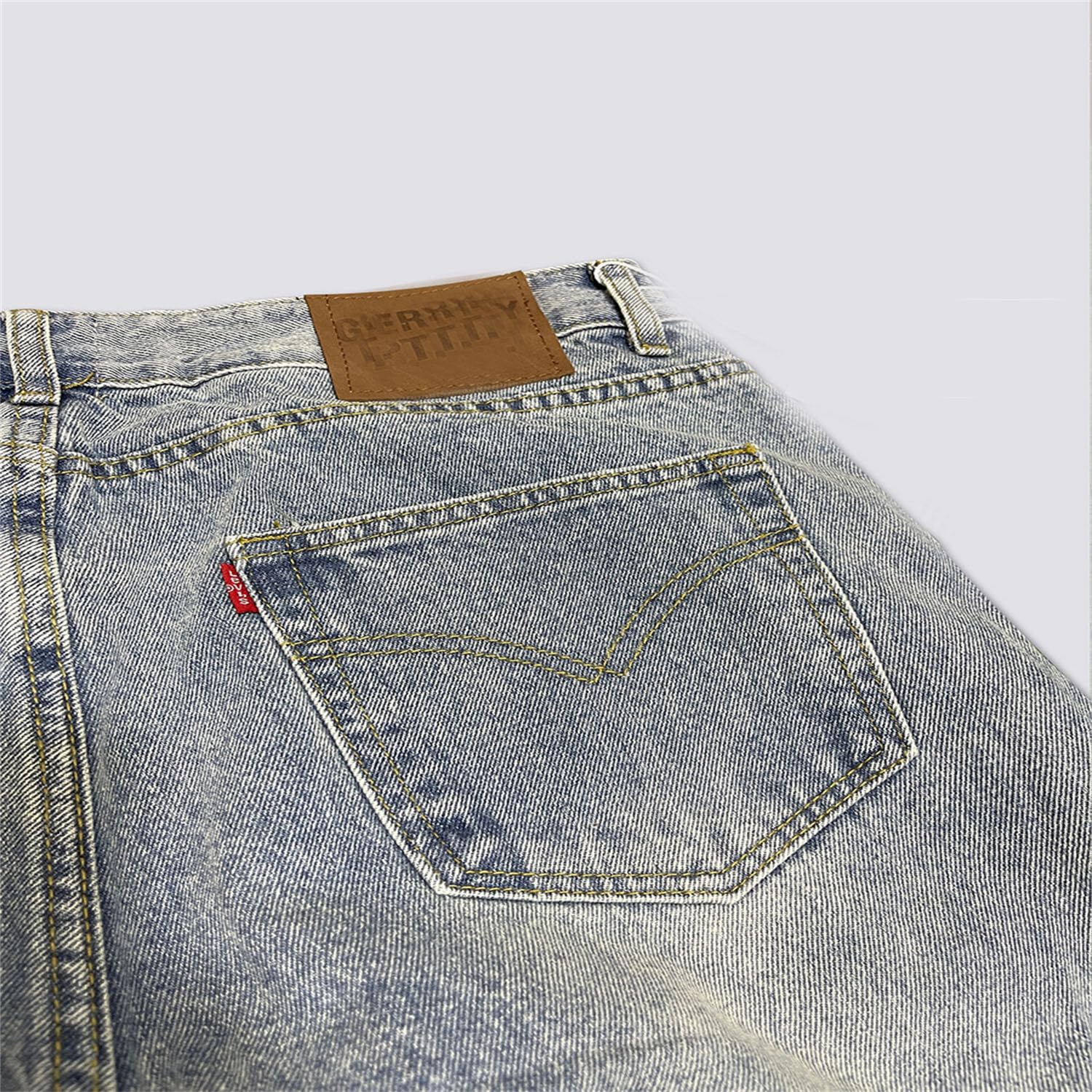 Genérico Nostalgic Retro Unisex Couple Jeans - Estilo Callejero, Lavado Micro-Flared, Patchwork Negro Y Azul, De Moda Suelto para Hombres Y Mujeres