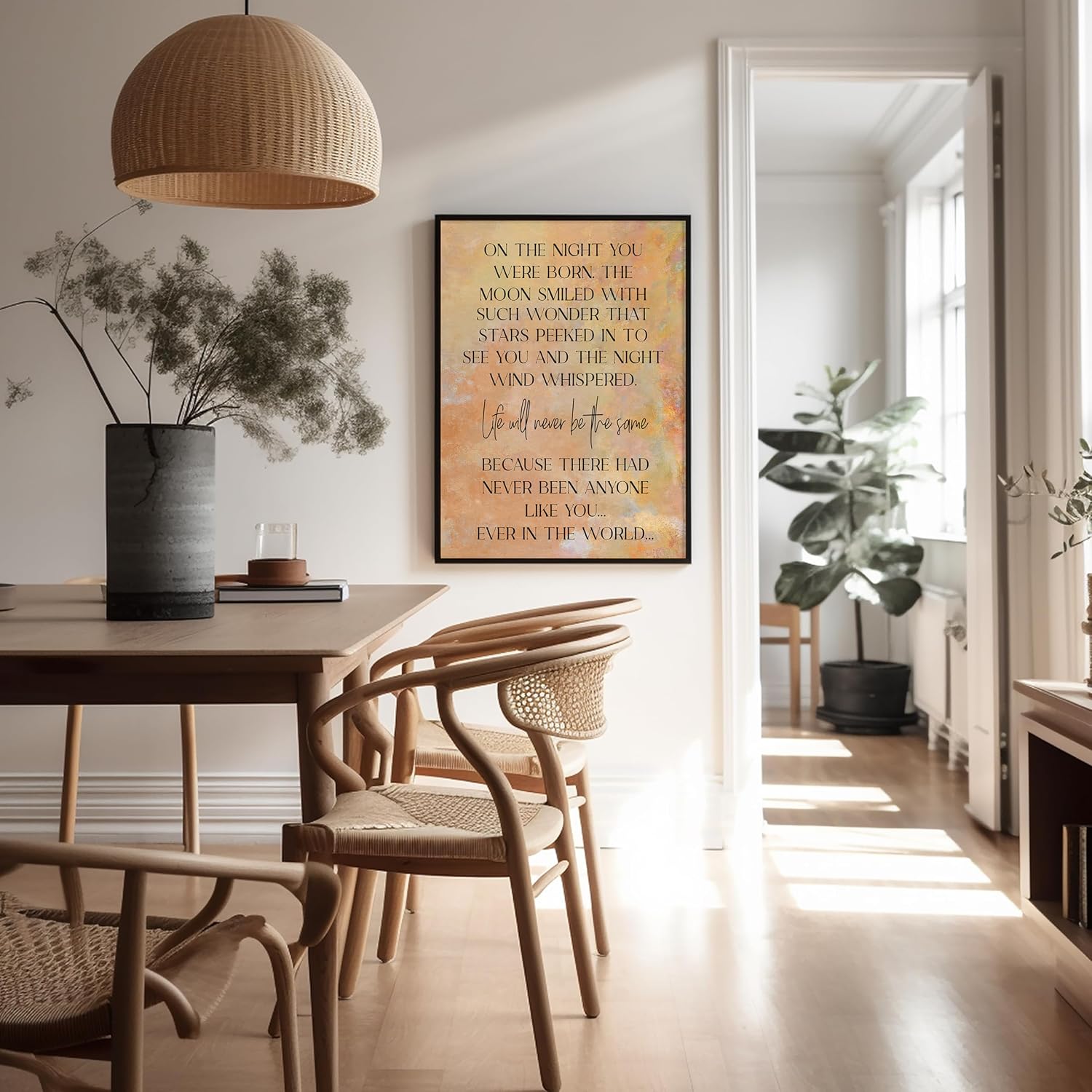 Poster Master Newborn Poster - On The Night You Were Born Print - Nursery Wall Art - Gift for Mother, Father - Perfect Wall Decoration for Bedroom, Child's Room - 8x10 UNFRAMED Wall Art