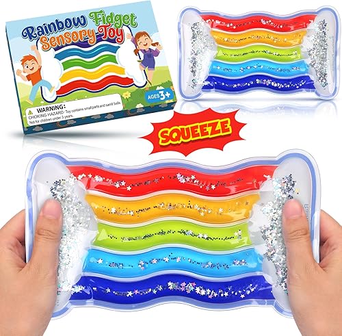 Juguetes sensoriales esponjosos para niños  Tubo sensorial de juguete para ansiedad relleno de espuma colorida, purpurina, herramienta calmante para