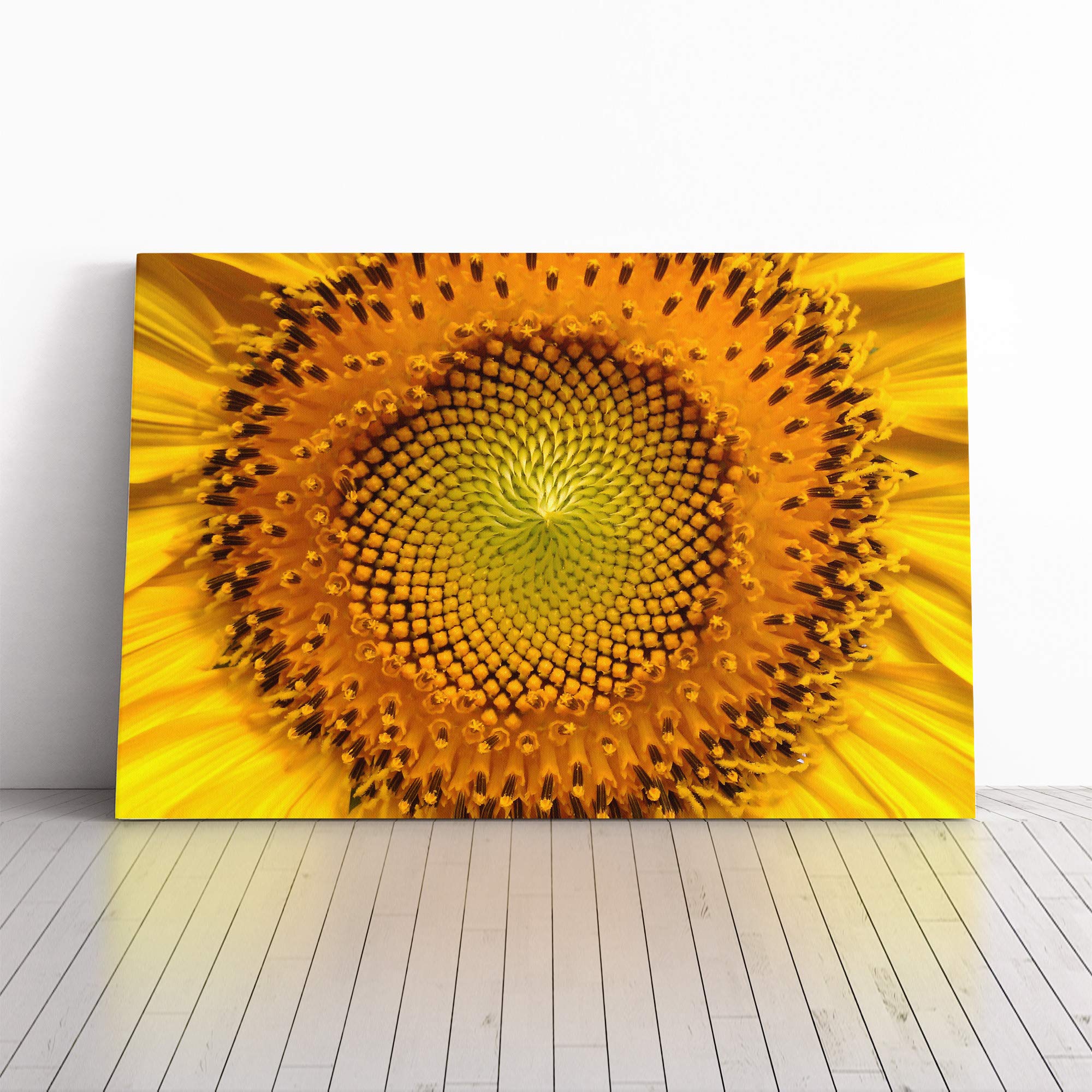 Flower Yellow Sunflowers (5) Canvas Print | Gallery Wrapped 30mm Frame Wall Art | 20x14 inches | Ready to Hang | Modern Floral Picture | Living Room Bedroom Lounge Office