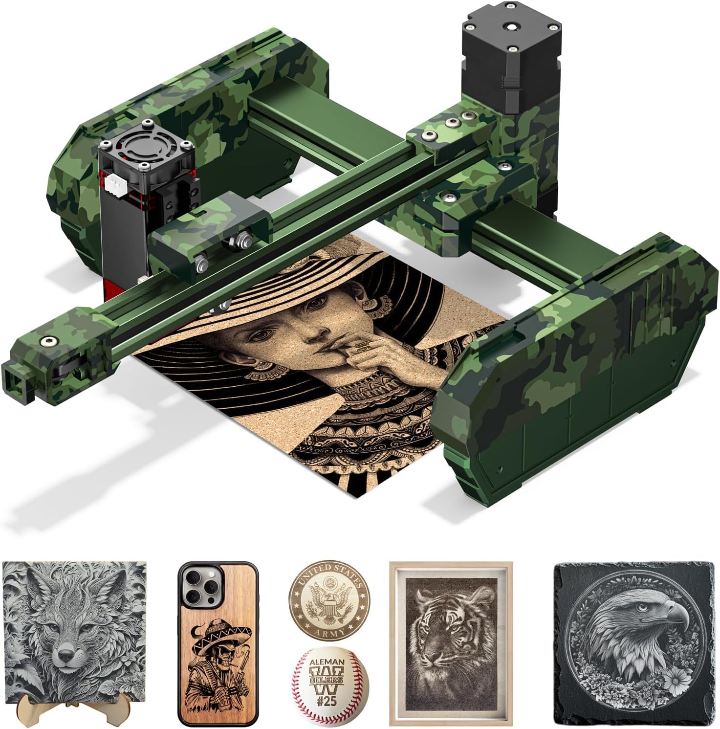 AlgoLaser 6W Lasergravurmaschine Mini Laser Engraver,0,02mm Präzision,8000mm/min Geschwindigkeit,15x15cm Arbeitsfläche,für Holz Leder Acryl Glas Metall Gravur,kompatibel mit LightBurn und LaserGRBL