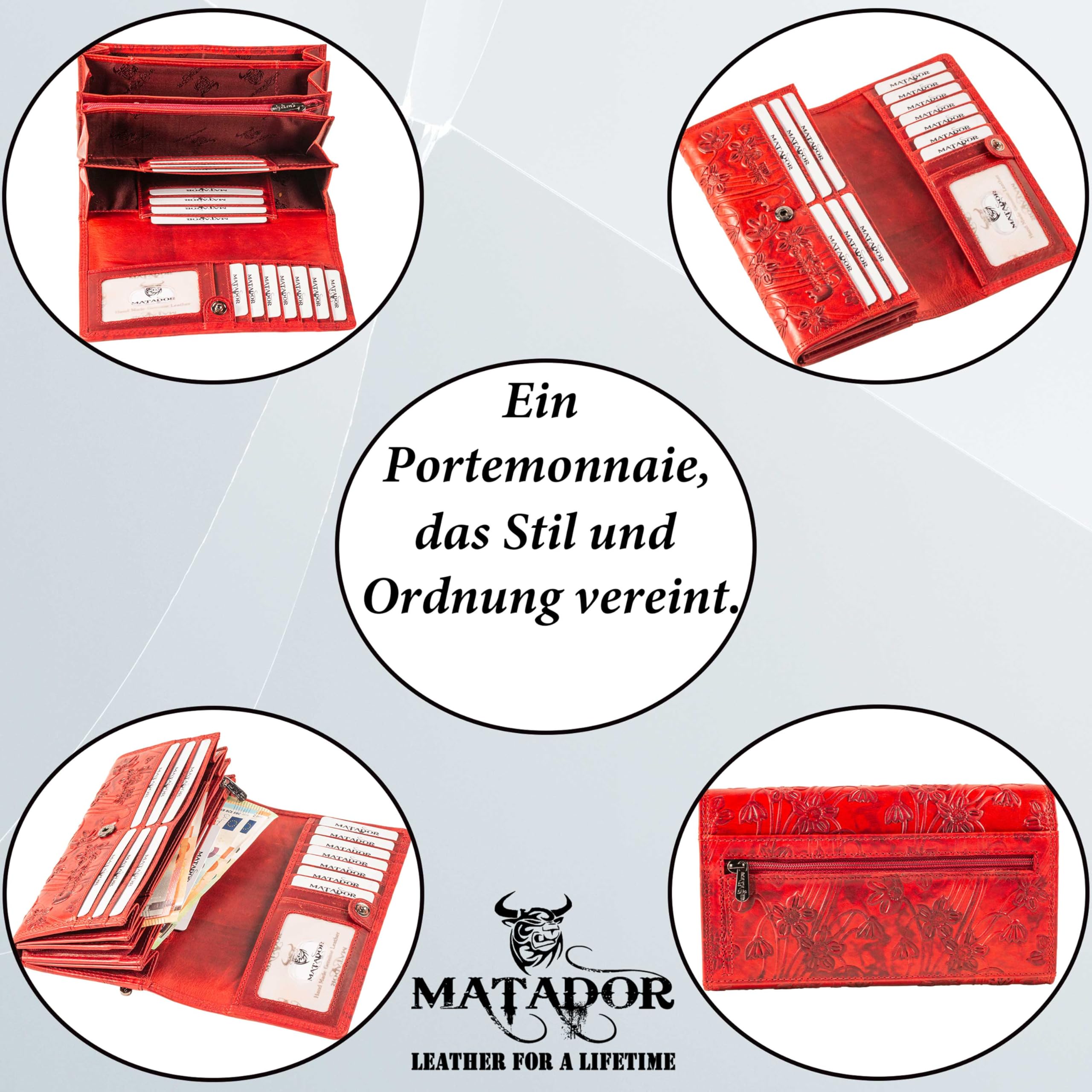 MATADOR XL Portafoglio da donna in pelle, 19, blocco RFID | Porta carte, grande, #Budapest, scatola regalo, portamonete