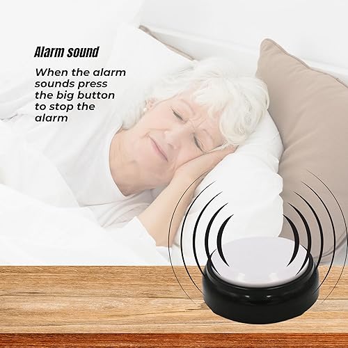 Miniatura 5 de Reloj despertador con botón parlante, simplemente pulsa el reloj parlante para personas mayores, niños y adultos jóvenes. Reloj de botón con día y
