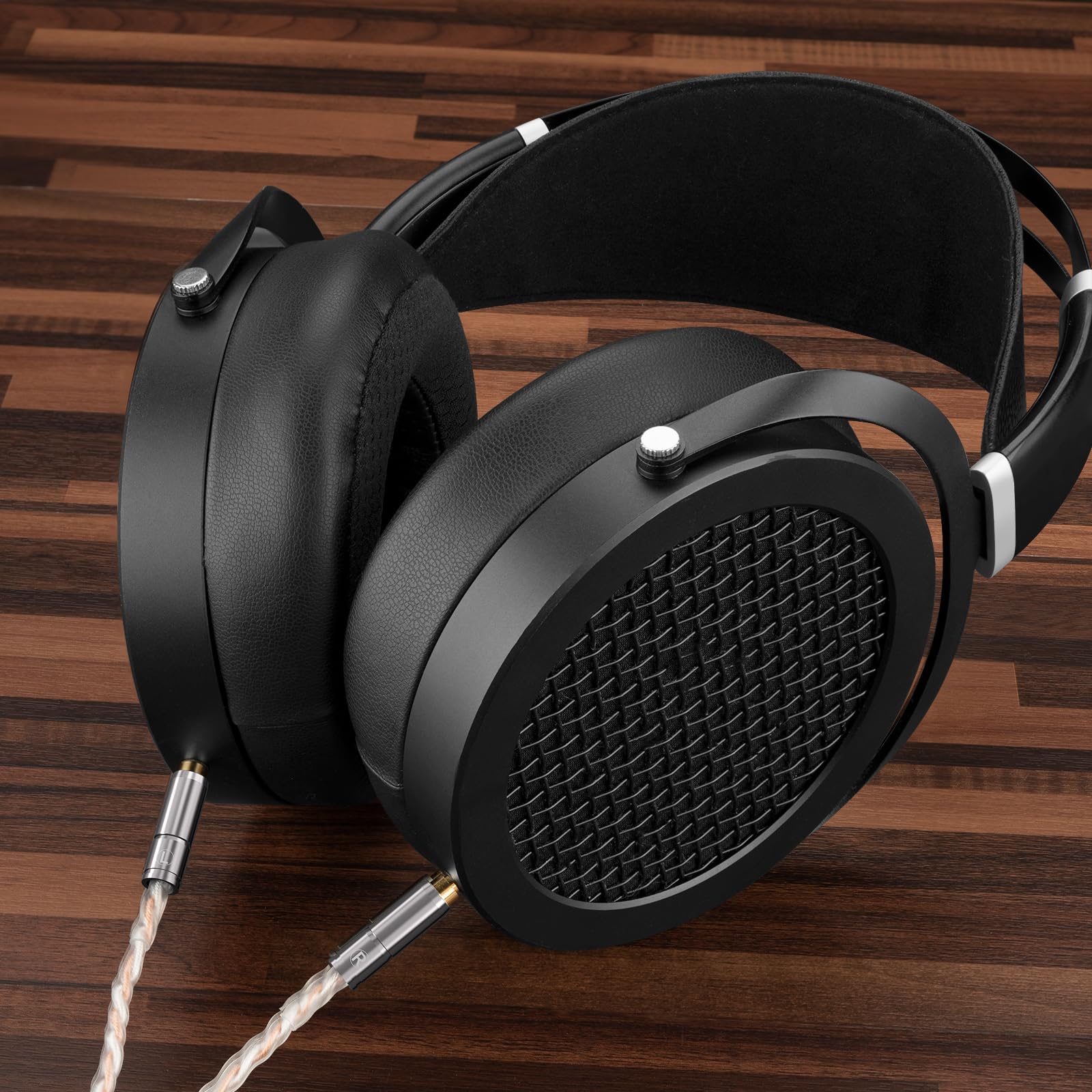 GEEKRIA Apollo 3,5 mm posrebrzany podwójny kabel audio XLR, kompatybilny ze słuchawkami HIFIMAN SUSVARA SUNDARA HE1000se, Denon AH-D9200 AH-D7200 AH-D5200 AH-D600 (5 stóp/1,5 m)