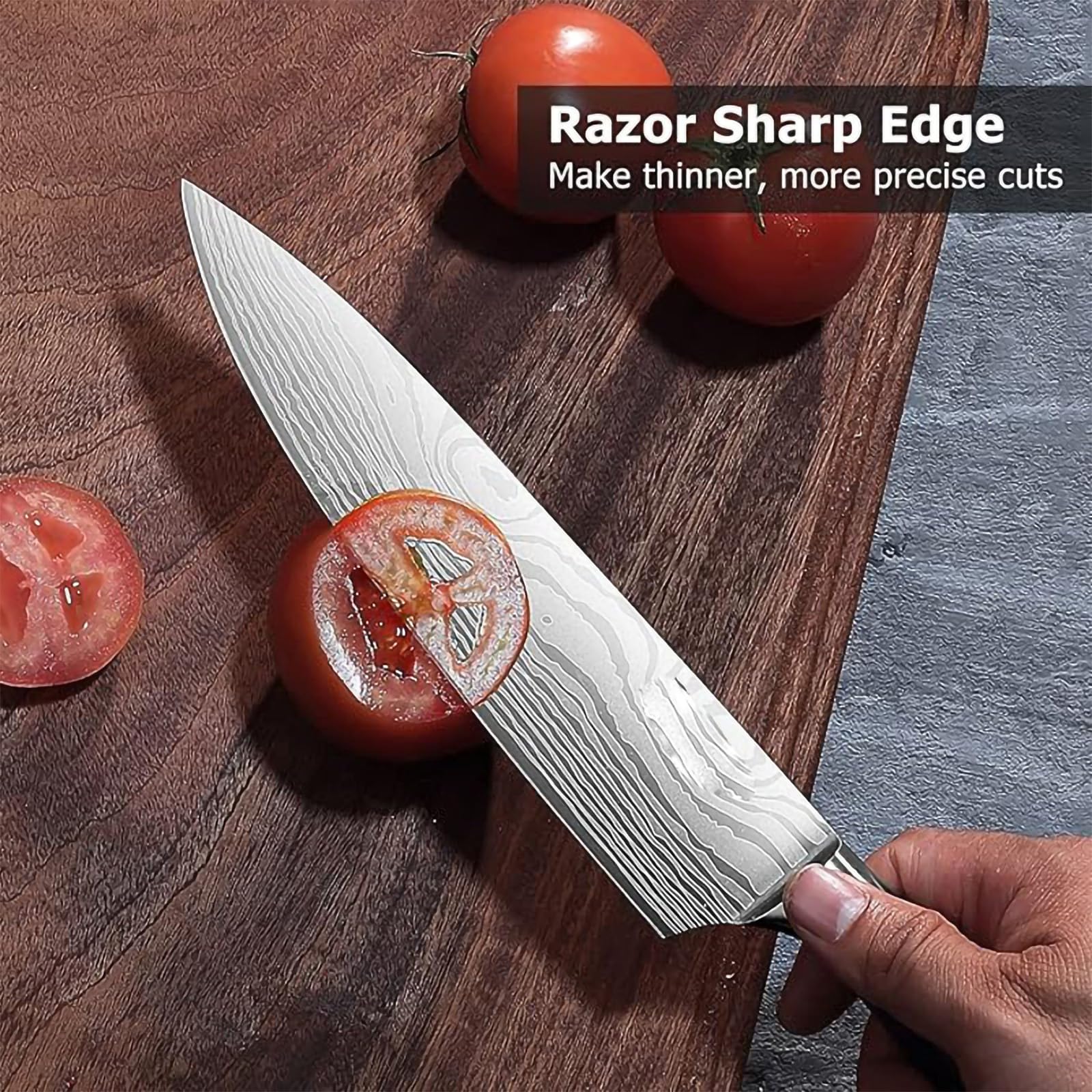 8" Japanese Chef Knife, High Carbon Steel, Ultra Sharp Cooking Knife — Amazon image 2