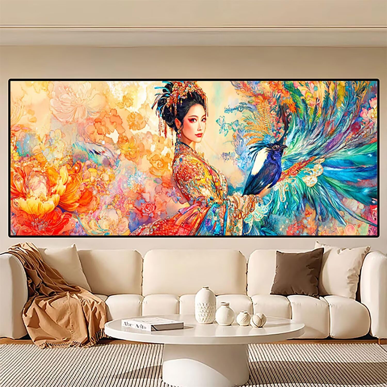 Diamond Painting Retro, 5D Mädchen Diamond Painting Erwachsene Bastelset Kinder ab 6 Jahre, DIY Crystal Art Kreativ Set für Erwachsene Mosaikherstellung Bastelset für Deko Wohnzimmer 60x155cm 0R-121