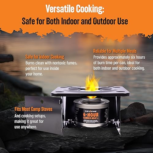 Miniatura 6 de Calor enlatado+ y combustible de cocción (paquete de 3) (rozaduras, compacto, fuera de la red, emergencia)