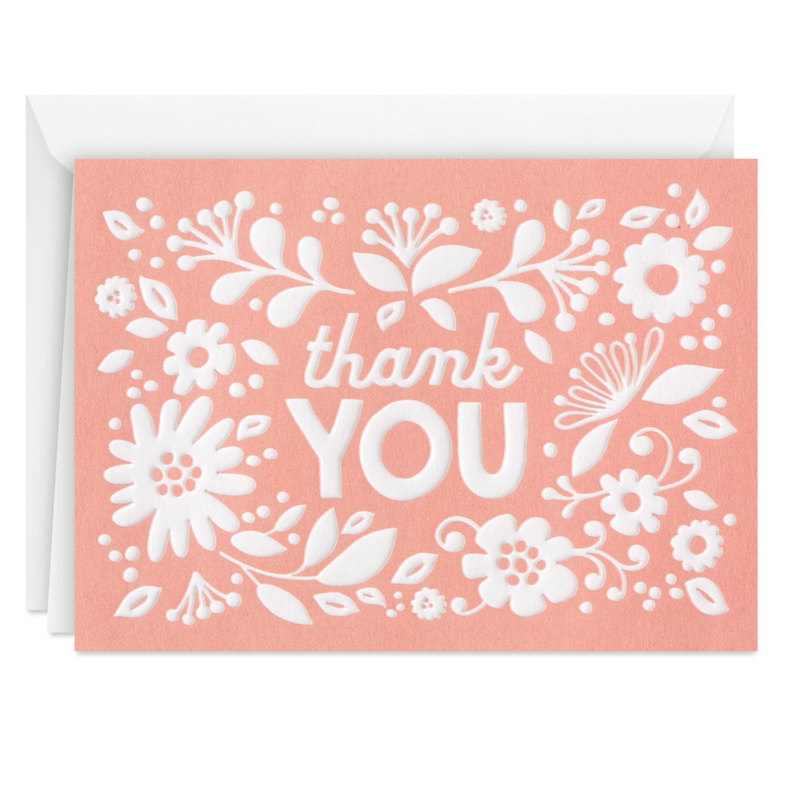 Hallmark Pack of Thank You Cards, Pink Rustic Flowers (20 Thank You Notes with Envelopes for Baby Showers, Weddings, All Occasion)