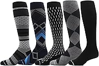 Vista 1 de Dr. Motion Calcetines de compresión para hombres y mujeres, el mejor ajuste atlético graduado para caminar, senderismo, correr, enfermeras, 5 pares