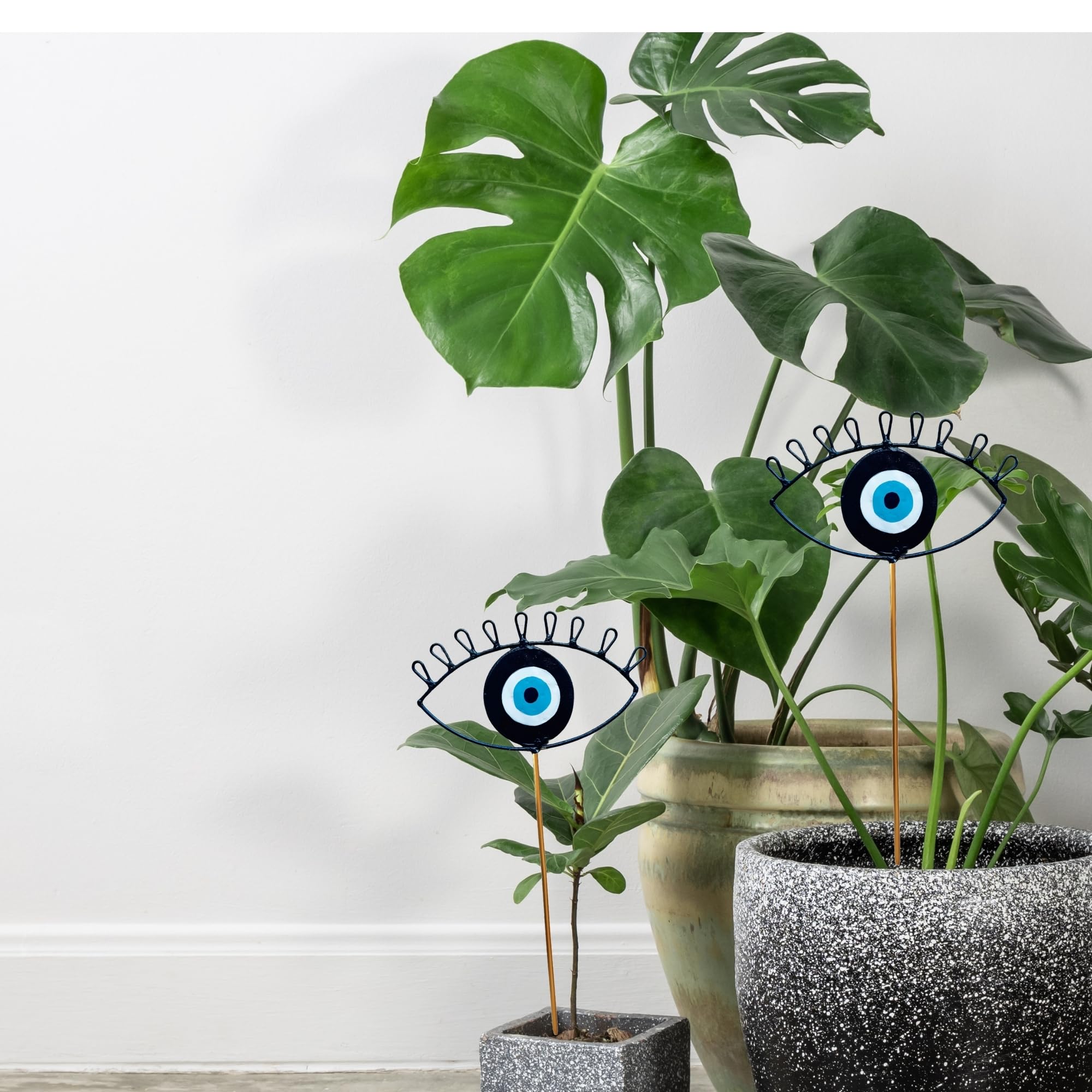 Evil Eye Metal Garden Stick, Blue, 62 cm Height, Set of 2, Decorative Plant Protection-picture-11