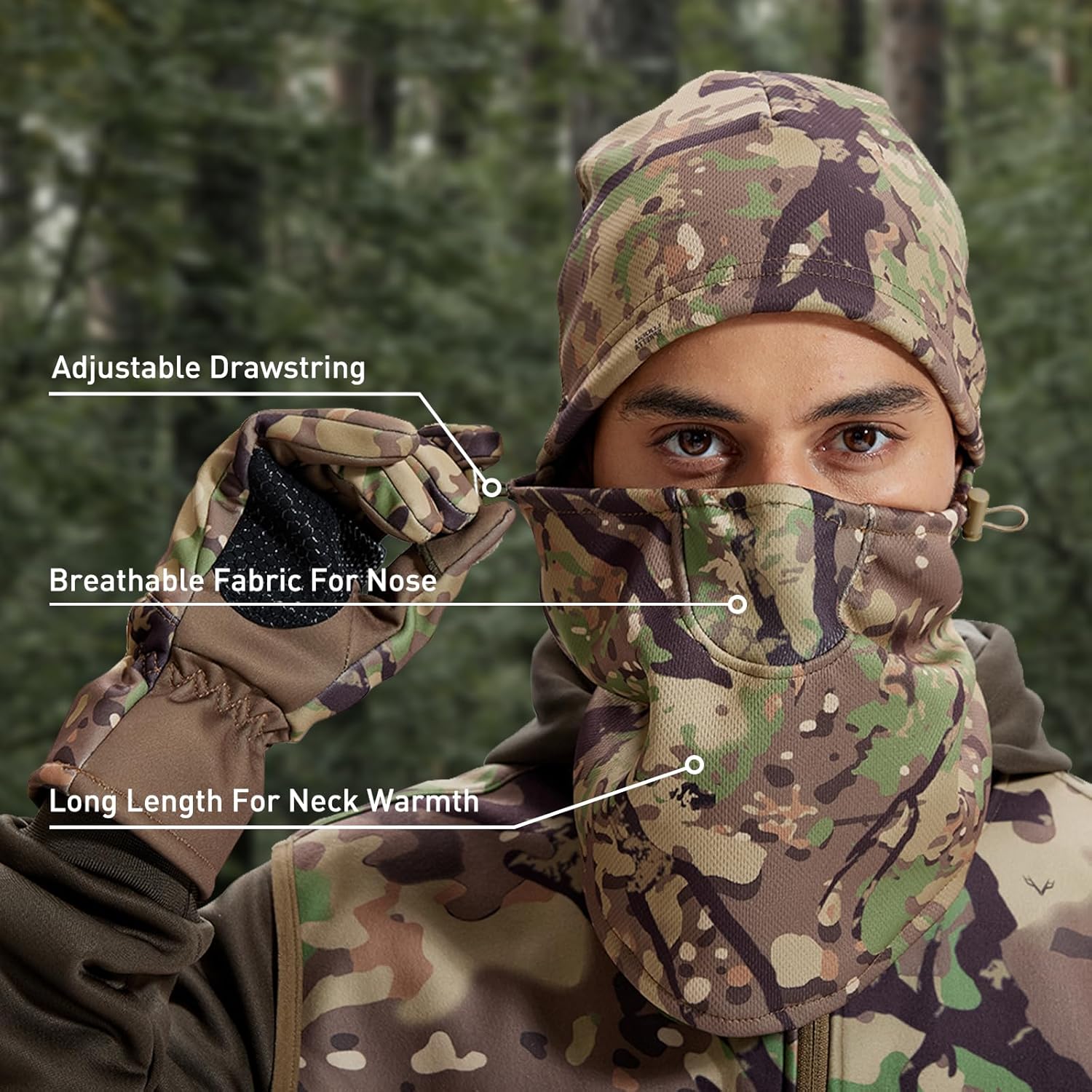 LOOGU Camo Balaclava for Hunting, Winter Balaclava Face Mask with Fleece