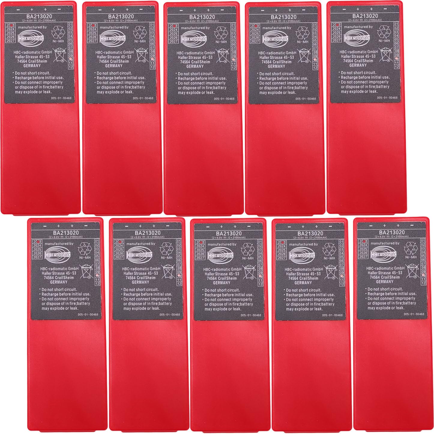 10 Pack BA213020 6V 2100mah Battery Replace Battery HBC Radiomatic BA213020 BA214061 FUB10AA Rechargeable Backup Power