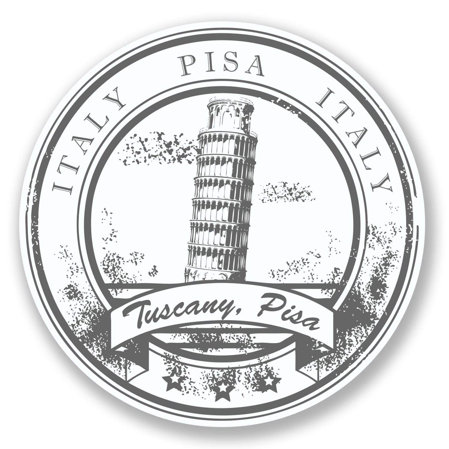 2 x 10cm Pisa Italy Tuscany Vinyl Sticker Travel Luggage Laptop Italian #6581 (10cm x 10cm)