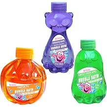 Mr. Bubble Halloween Bubble Bath 3-Pack Ghost, Cat & Pumpkin Collectible Bottles Green Apple, Grape & Pumpkin Pie Scents Kids Bubble Bath Set, 8 oz Each