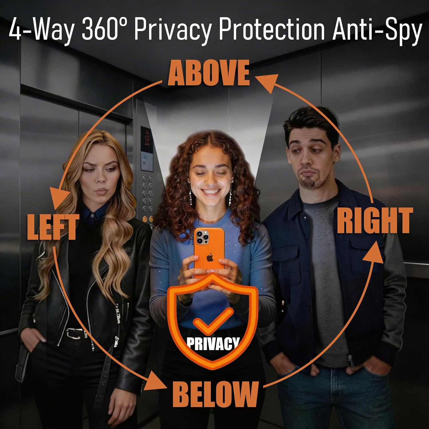 3 Pack Privacy Phone Screen Protector of 4-Way-360° Anti-Spy Tempered Glass, Unbreak Military Grade Drop Protection, 3D Curved Full Edge Coverage, Sensitive, Anti-Fingerprint, Bubble Free with Easy Install Toolkit For iPhone 16 Pro Max