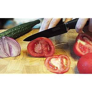 Samurai Epicure, Pros 3 Piece Ceramic Knife Set, Black Knives, Supersoft Balanced Handle, Rounded Tip Samurai Epicure, Pros 3 Piece Ceramic Knife Set, Black Knives, Supersoft Balanced Handle, Rounded Tip