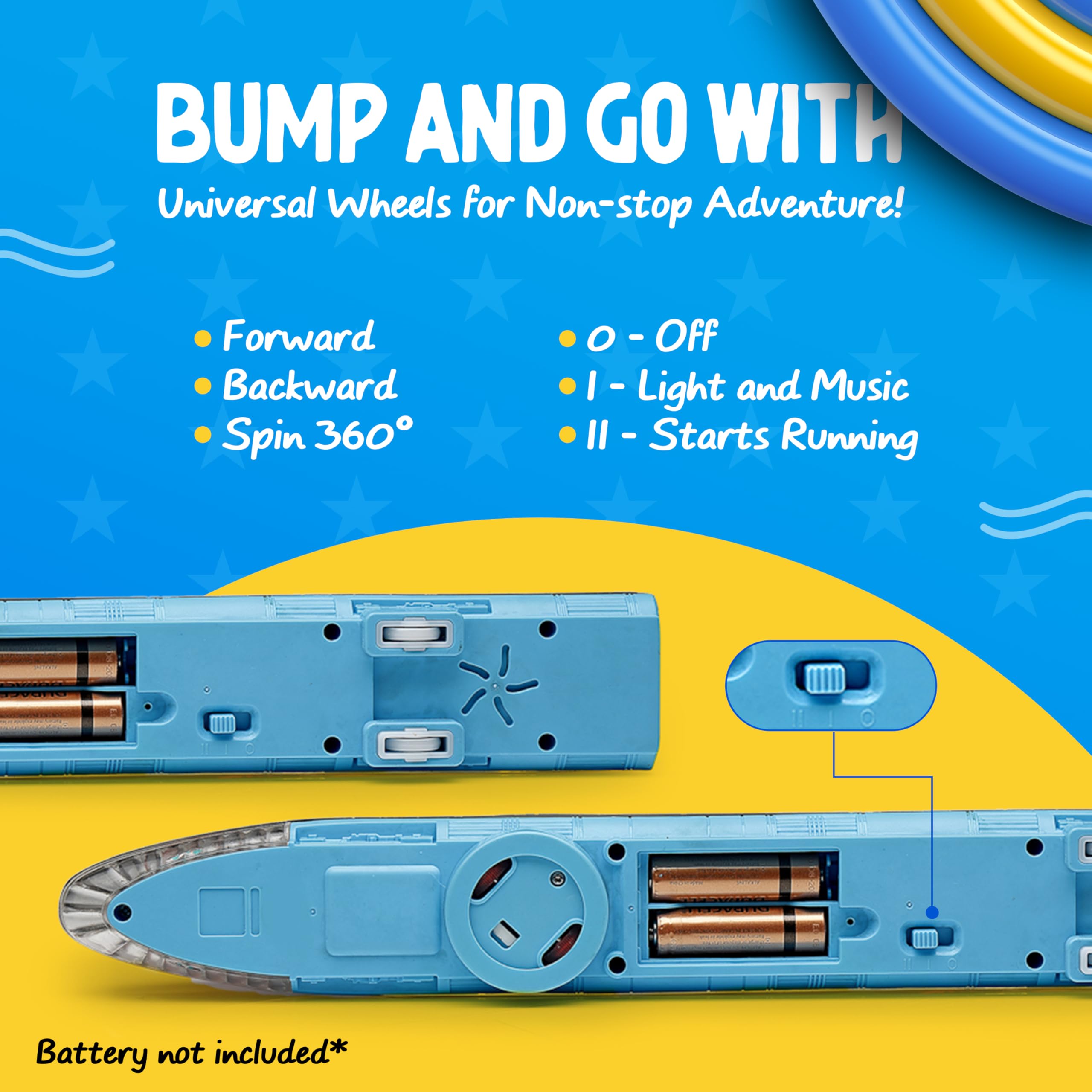 Gooyo GY-388-72 Concept Transparent 3D Gear Toy Train with Musical Sound & Flash Light Effect | Bump and Go Action | Musical Toy Train for Kids | Multicolor | 3xAA Battery (Not Included) 1